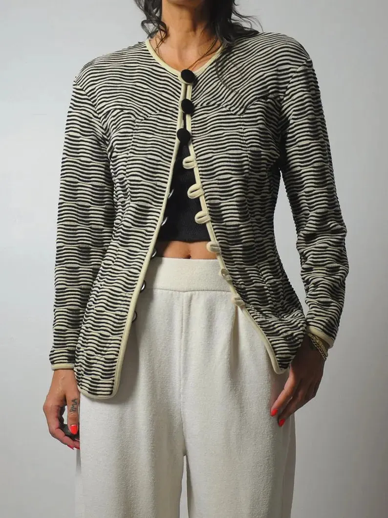 1980's Knit Checkerboard Cardigan