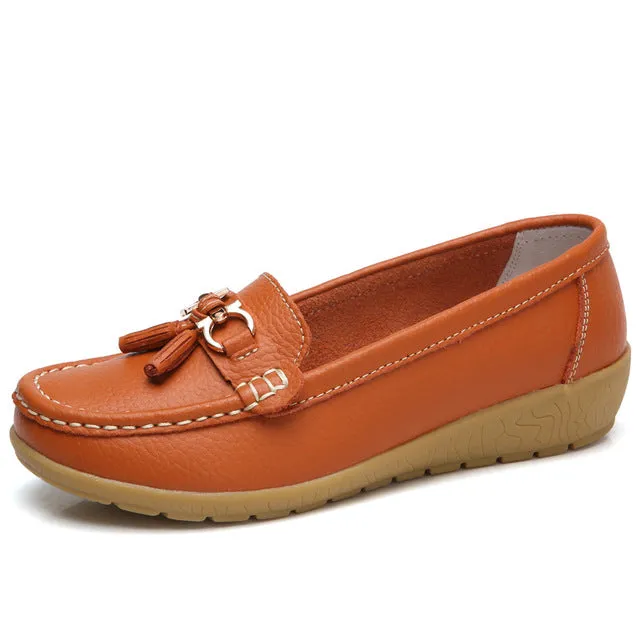 2018 Fashion Women Genuine Leather Flat Casual Shoes