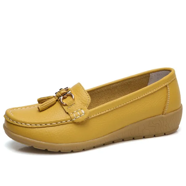 2018 Fashion Women Genuine Leather Flat Casual Shoes