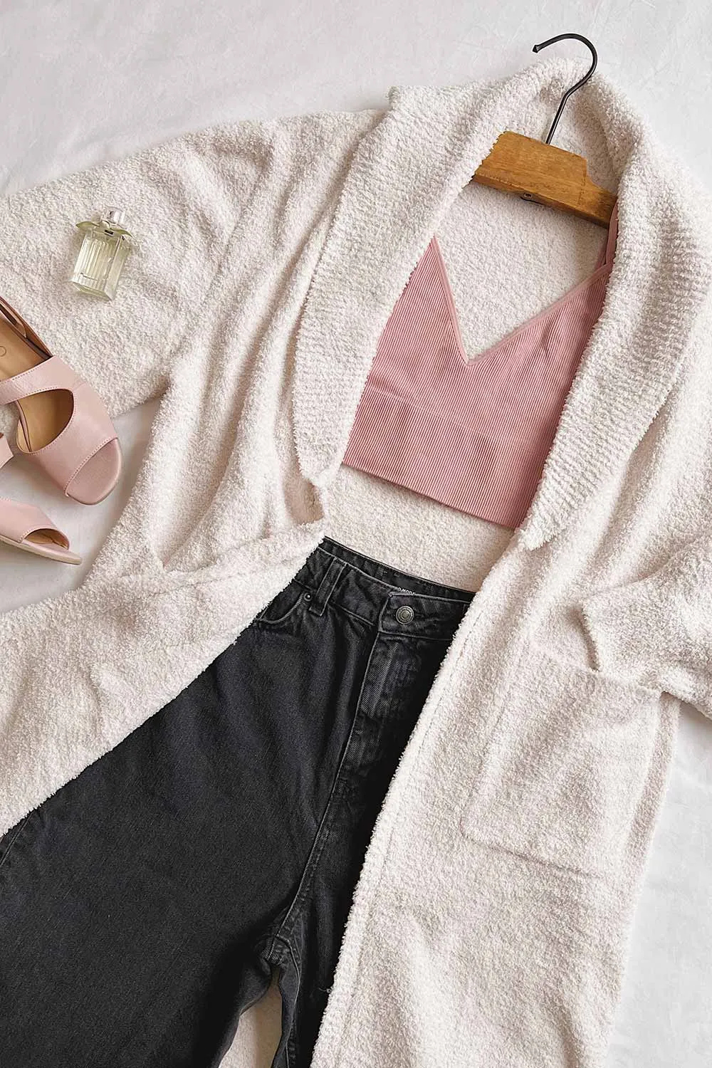 Adragna | Fuzzy Long Cardigan w/ Pockets