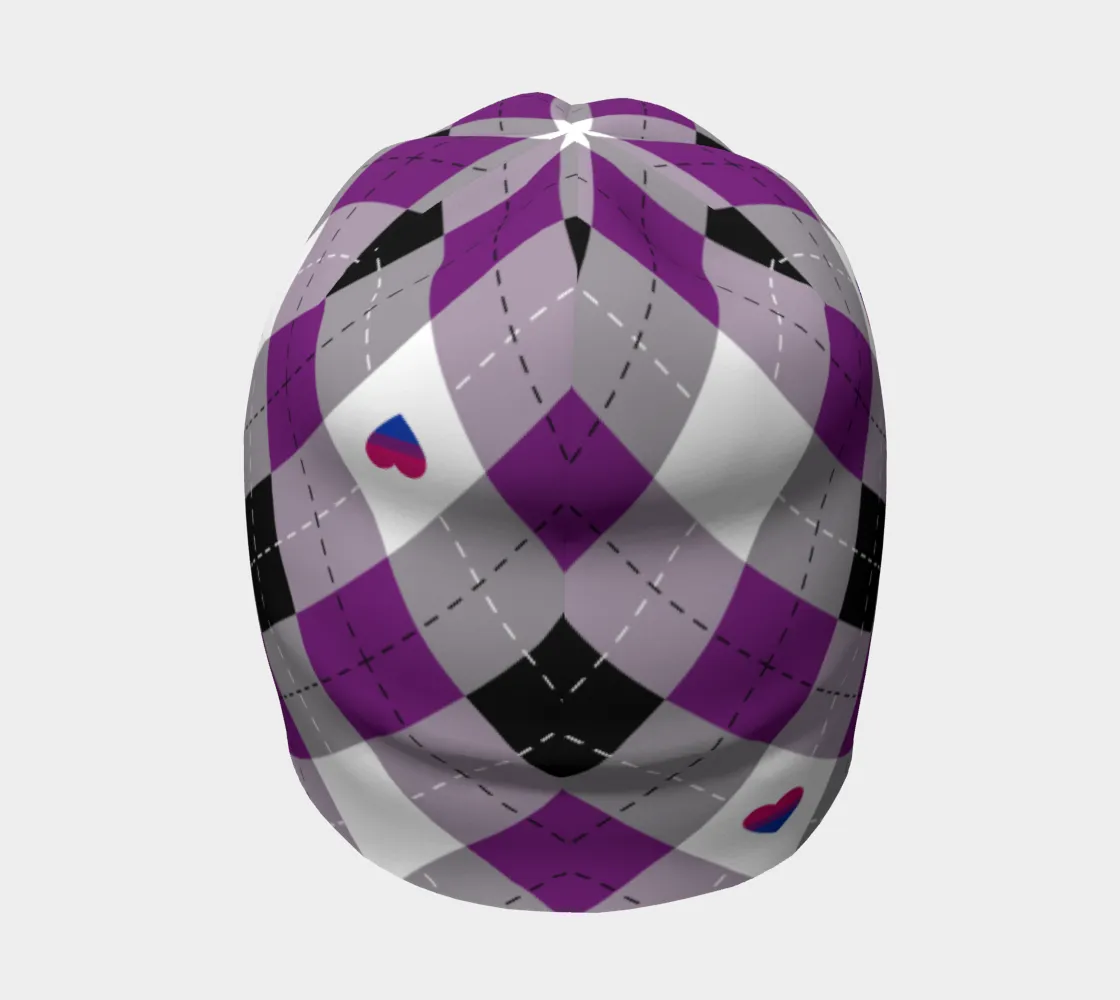 Asexual Biromantic Argyle Beanie
