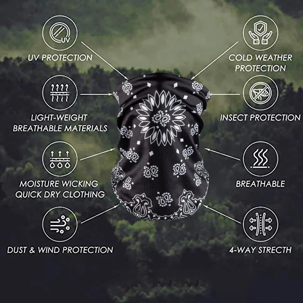 Bandana Face Mask - White Paisley Floral (Available online only)