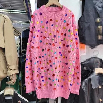 Beaded Oversized Sweater