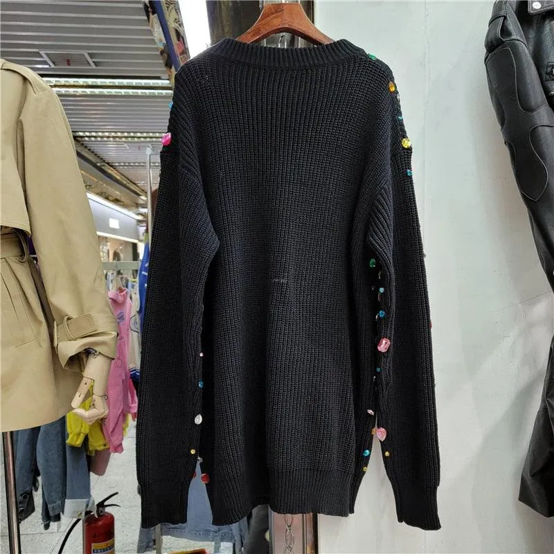 Beaded Oversized Sweater