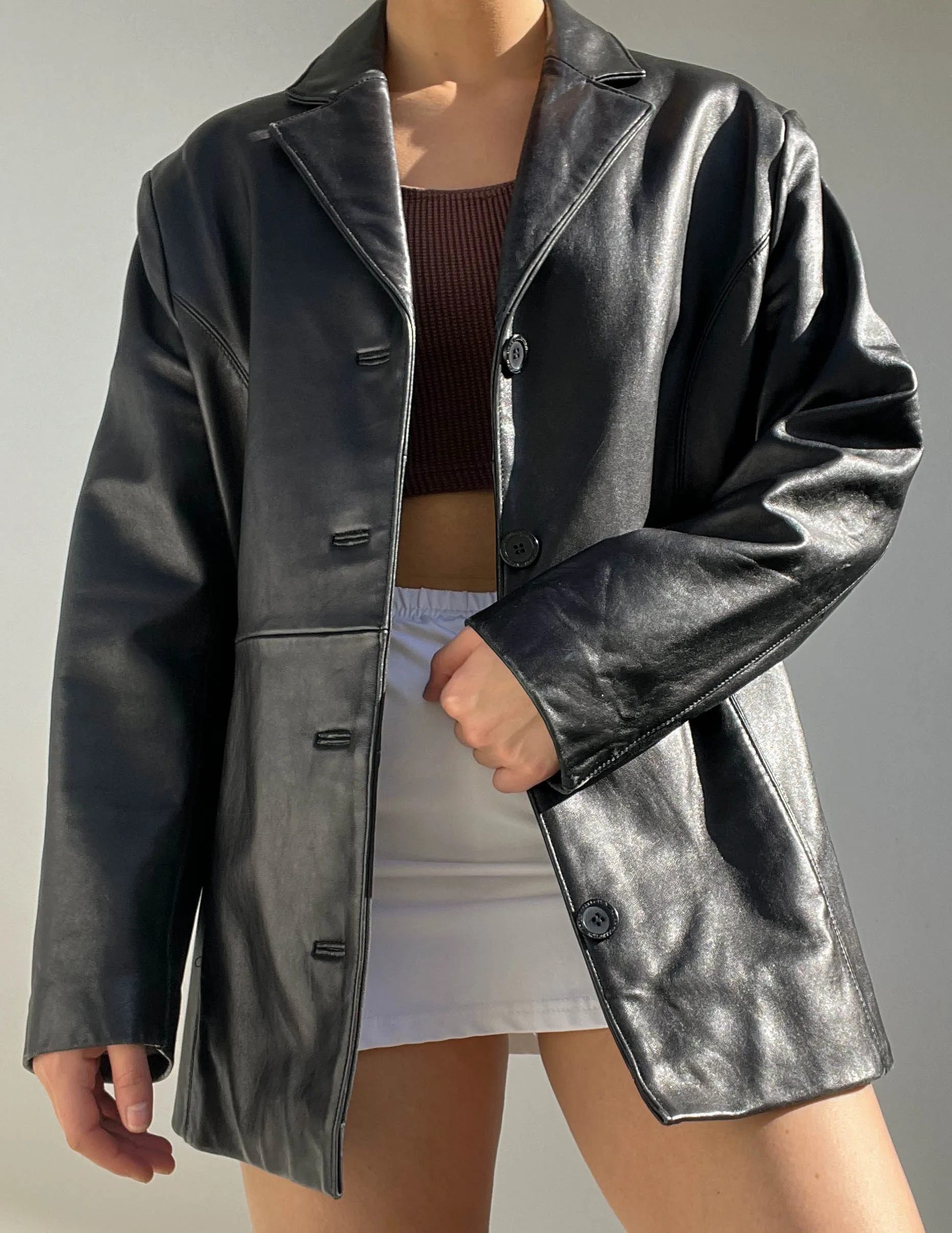Classic 90's Leather Blazer (L)