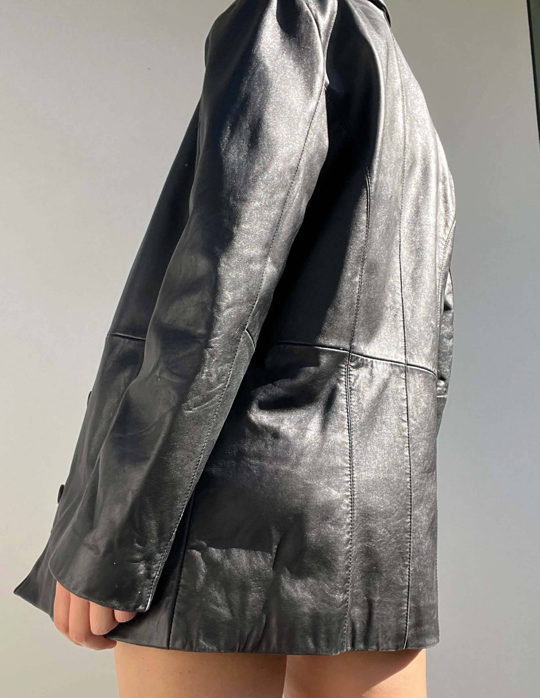 Classic 90's Leather Blazer (L)