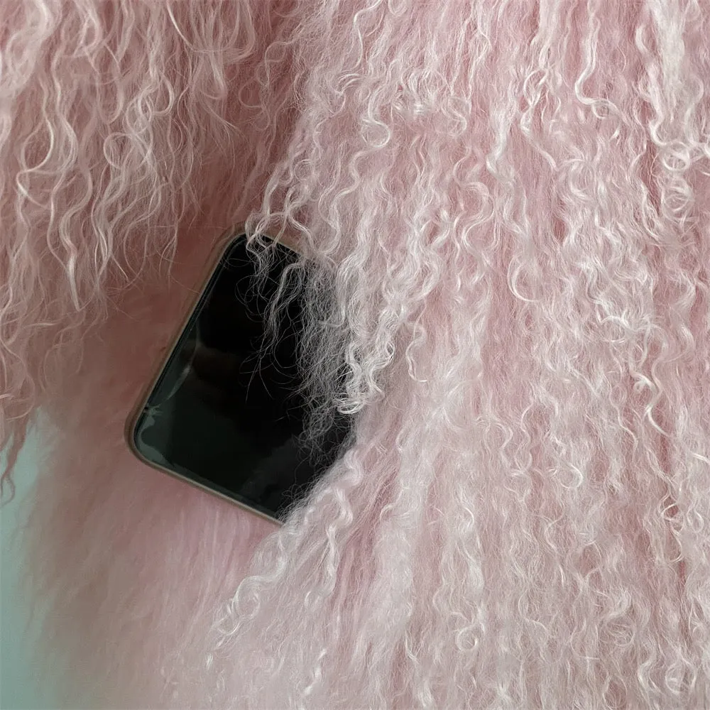 DINA Baby Pink Mongolian Coat