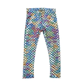 Dragon Scale Leggings Soft Elastic Kids Leggings Mermaid Pants