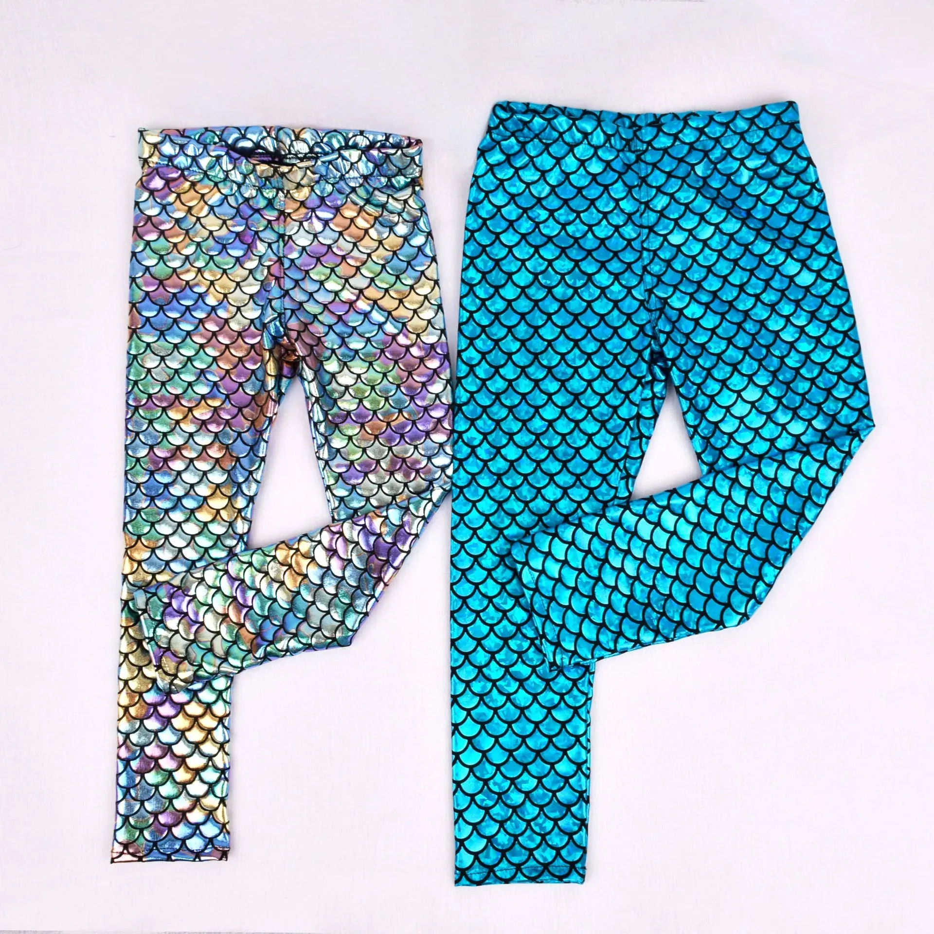 Dragon Scale Leggings Soft Elastic Kids Leggings Mermaid Pants
