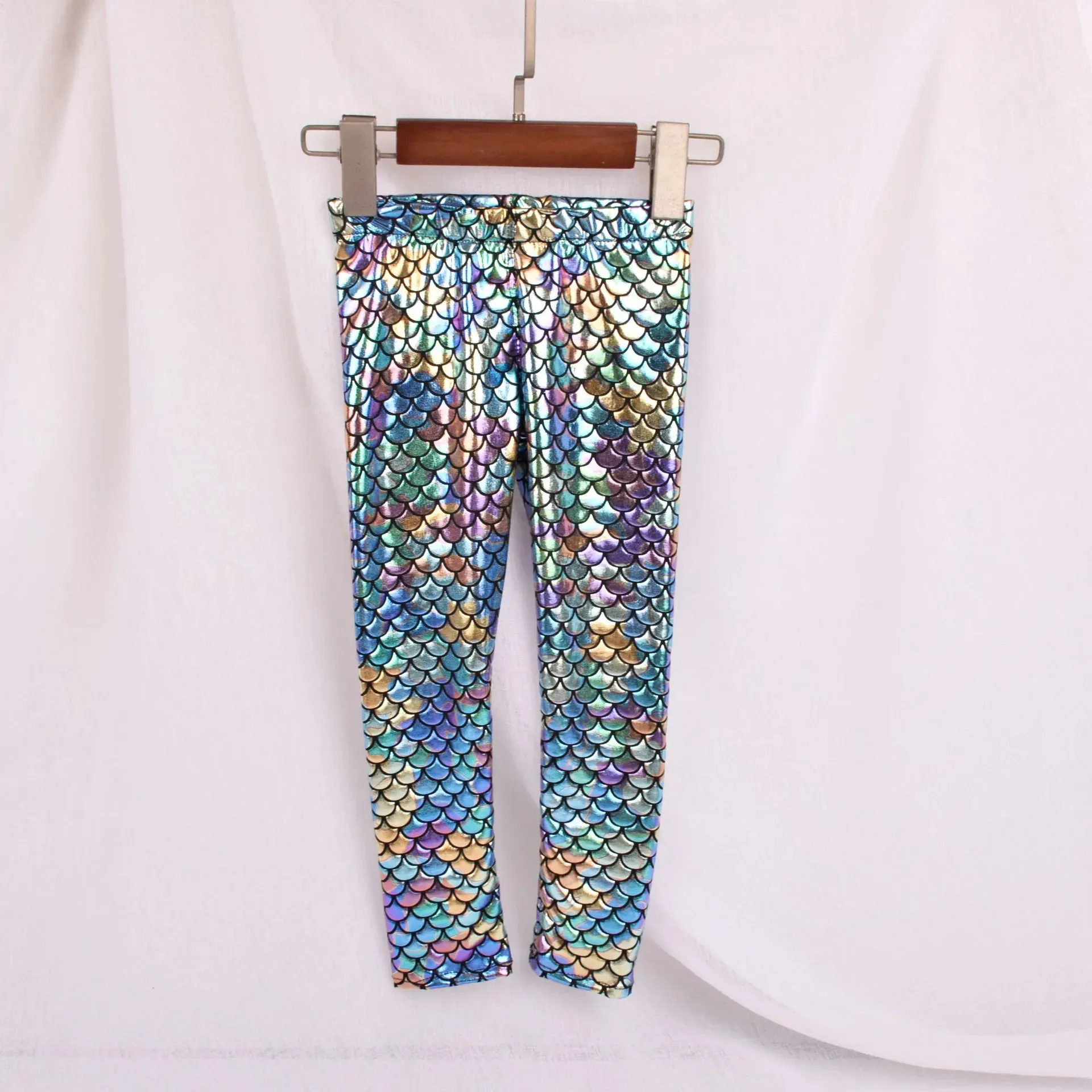 Dragon Scale Leggings Soft Elastic Kids Leggings Mermaid Pants