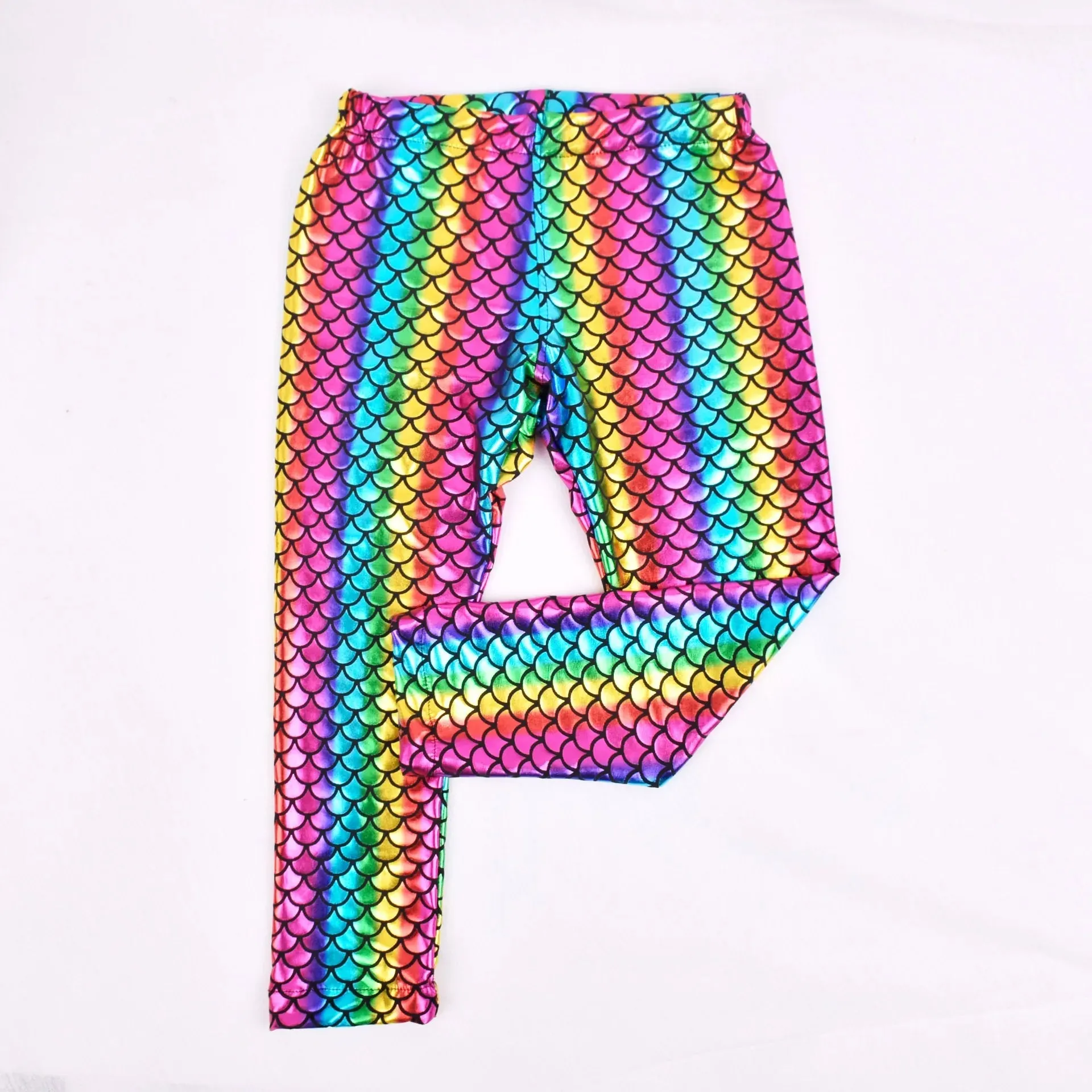 Dragon Scale Leggings Soft Elastic Kids Leggings Mermaid Pants