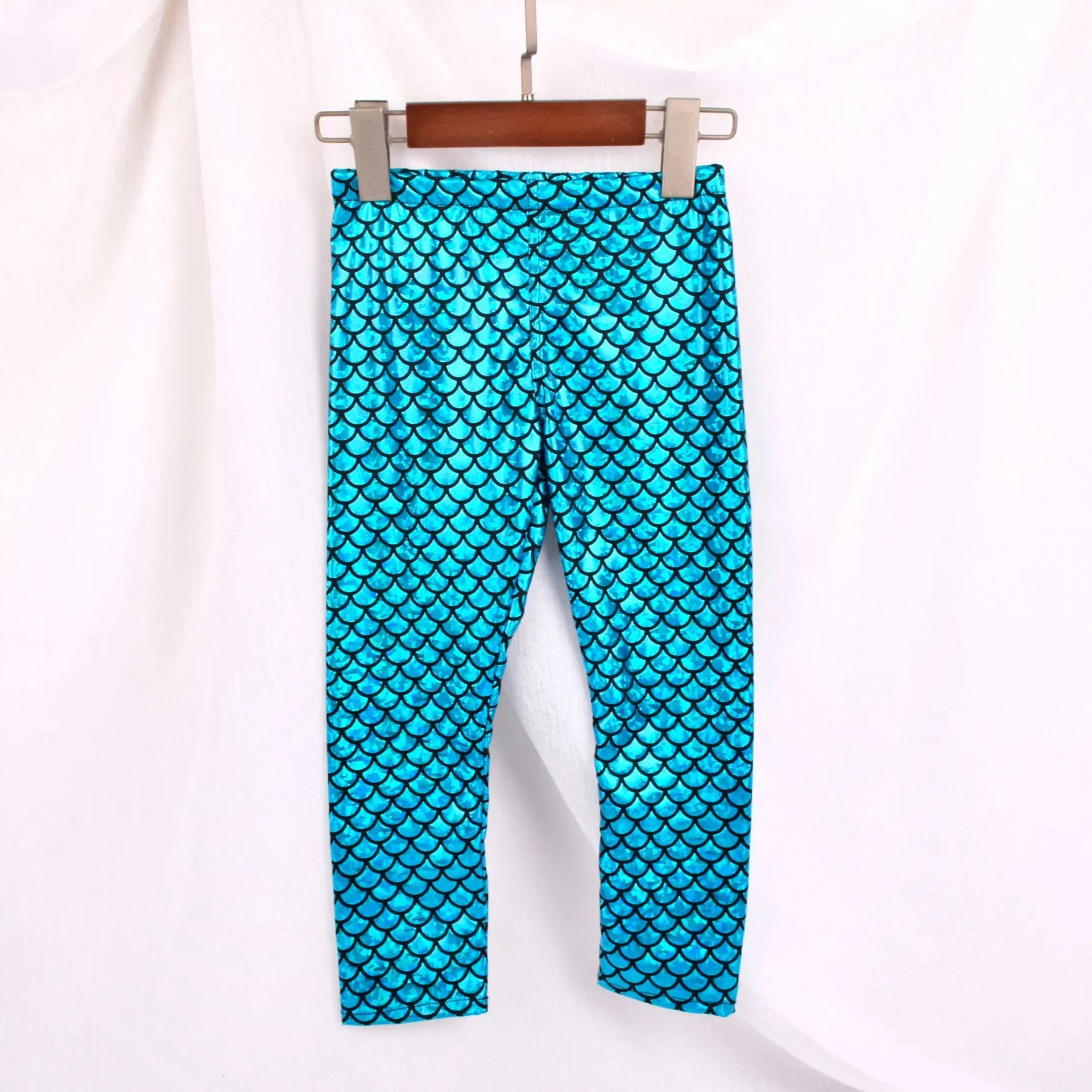 Dragon Scale Leggings Soft Elastic Kids Leggings Mermaid Pants