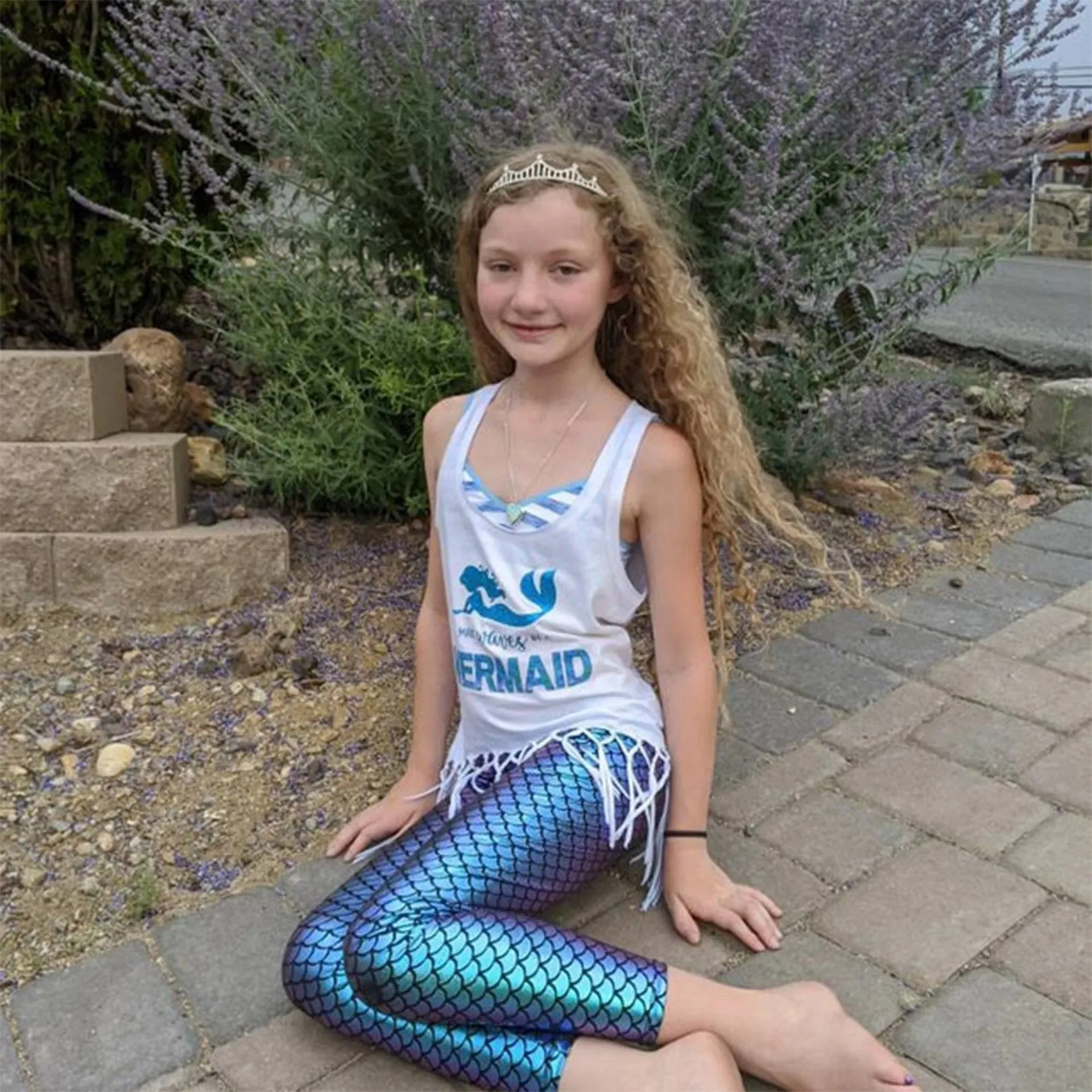 Dragon Scale Leggings Soft Elastic Kids Leggings Mermaid Pants