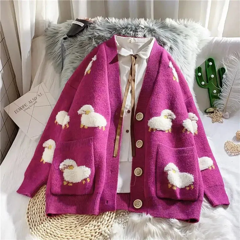 Fluffy Sheep Thick Sweater Cardigan