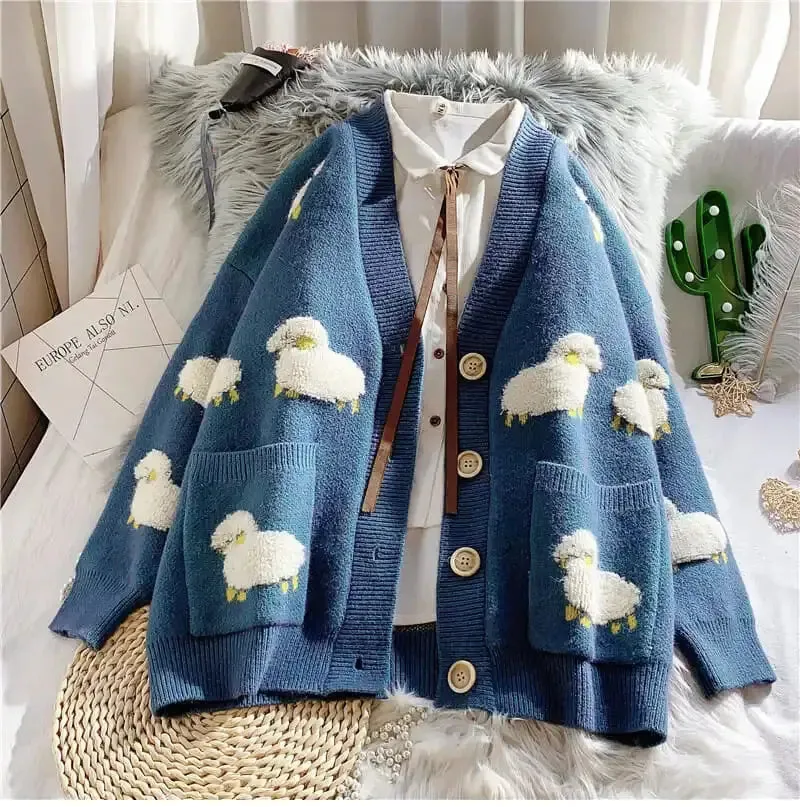 Fluffy Sheep Thick Sweater Cardigan