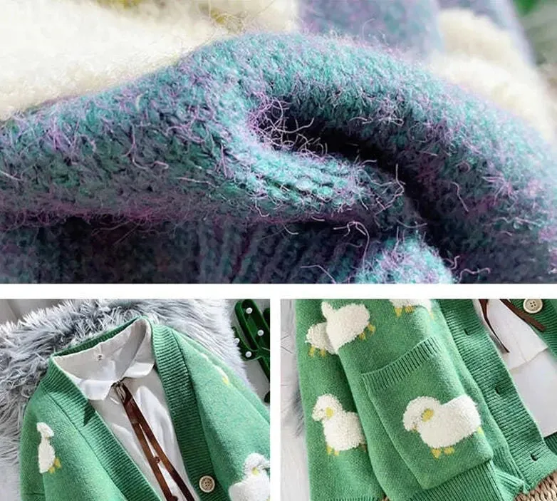 Fluffy Sheep Thick Sweater Cardigan