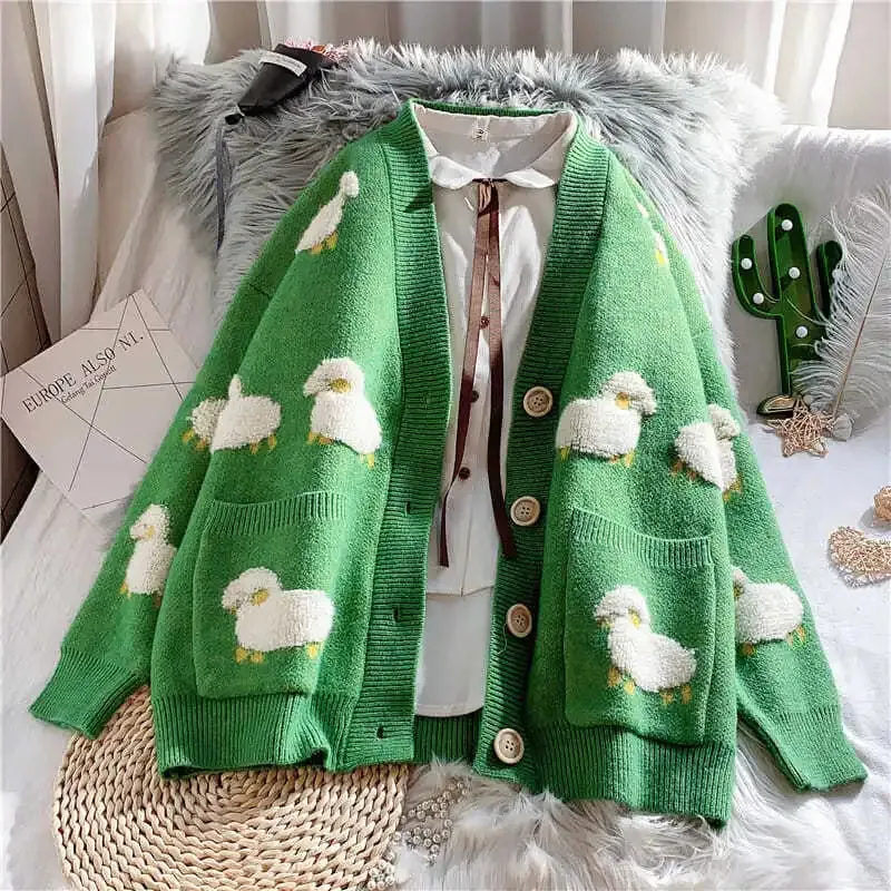 Fluffy Sheep Thick Sweater Cardigan