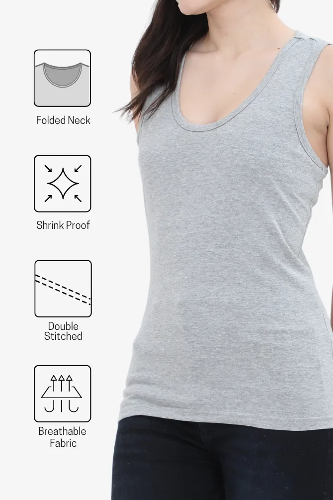 Grey Melange Tank Top for women