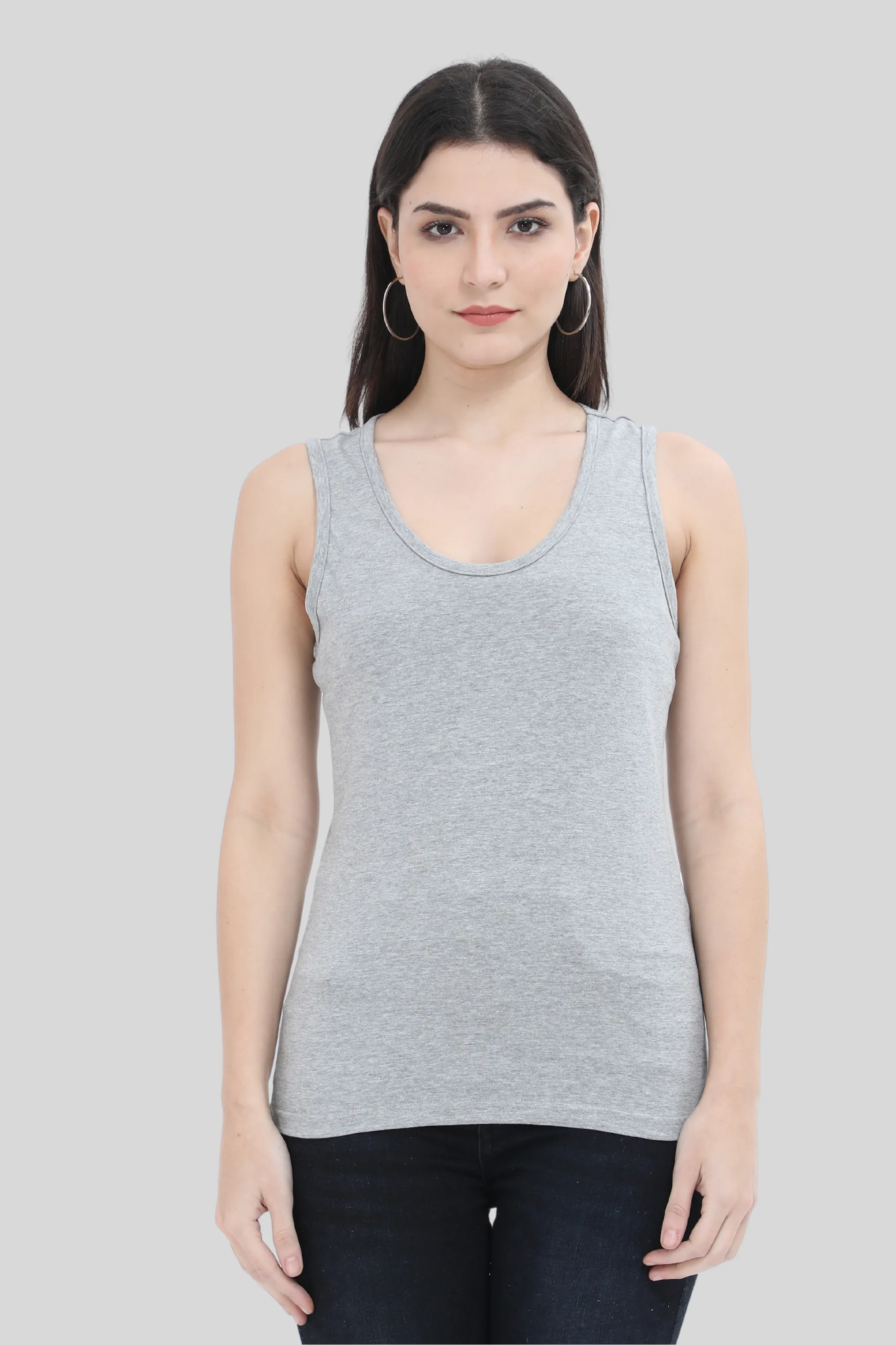 Grey Melange Tank Top for women