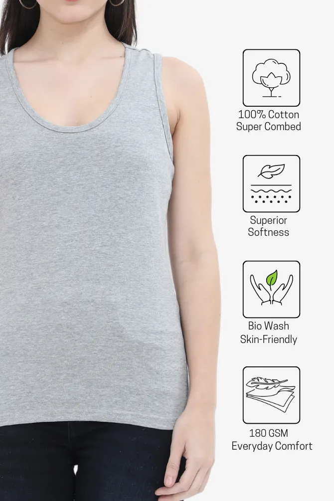Grey Melange Tank Top for women