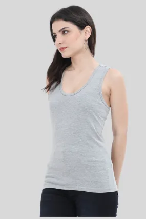 Grey Melange Tank Top for women