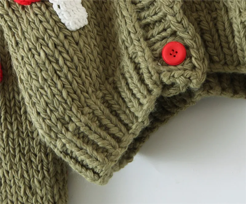 Handmade Mushroom Sweater Knit Cardigan