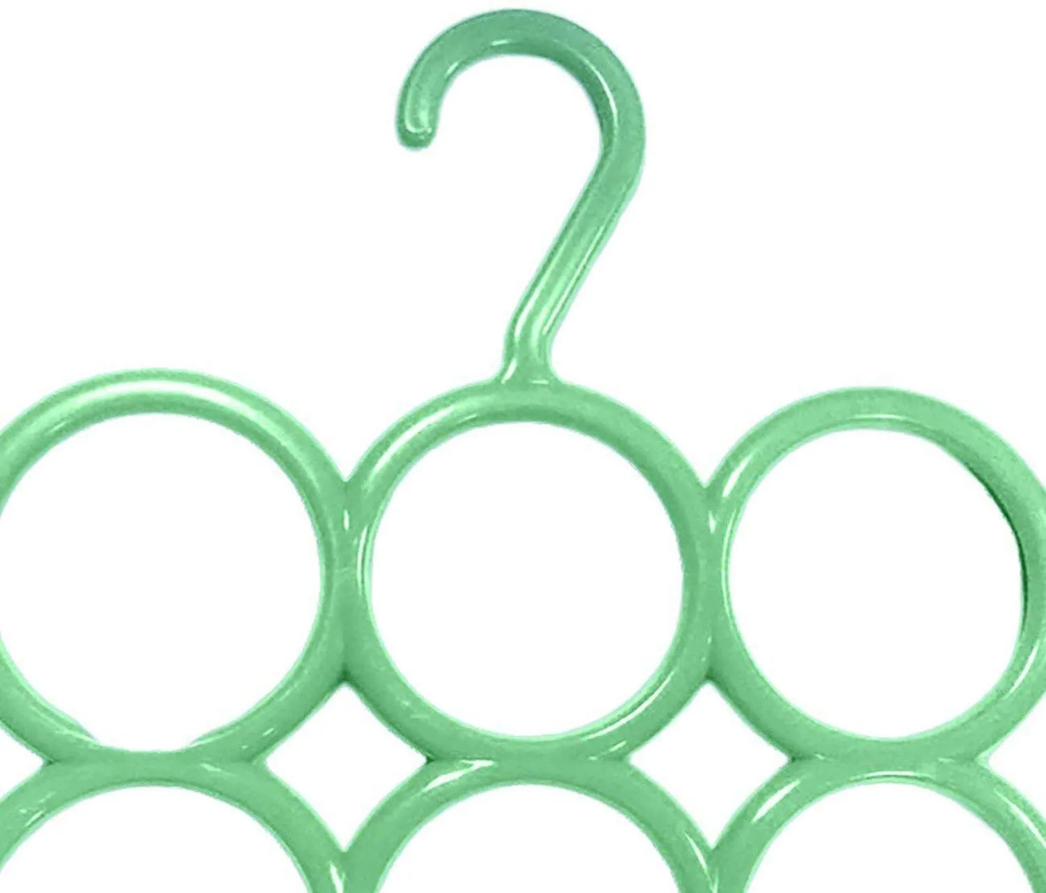 Heart Home 10-Circle Plastic 2 Pieces Ring Hanger for Scarf, Shawl, Tie, Belt, Closet Accessory Wardrobe Organizer (Multicolor) - CTHH14511