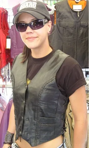 HL14508SPT Women Braid and lace up side Vest The Classic