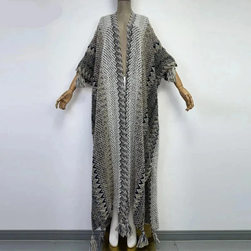 Huggelicious Tassel Knitted Long Cardigans 30 Colours
