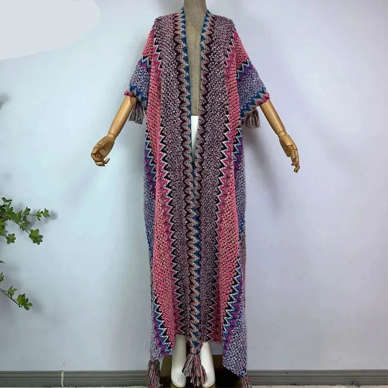 Huggelicious Tassel Knitted Long Cardigans 30 Colours