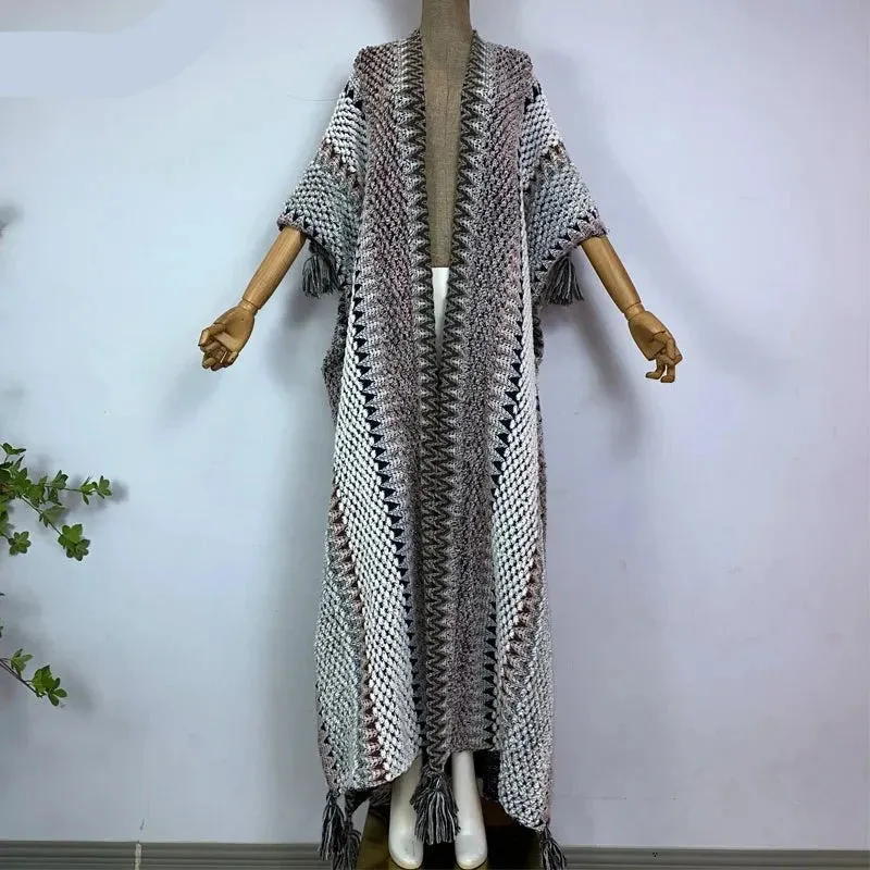 Huggelicious Tassel Knitted Long Cardigans 30 Colours