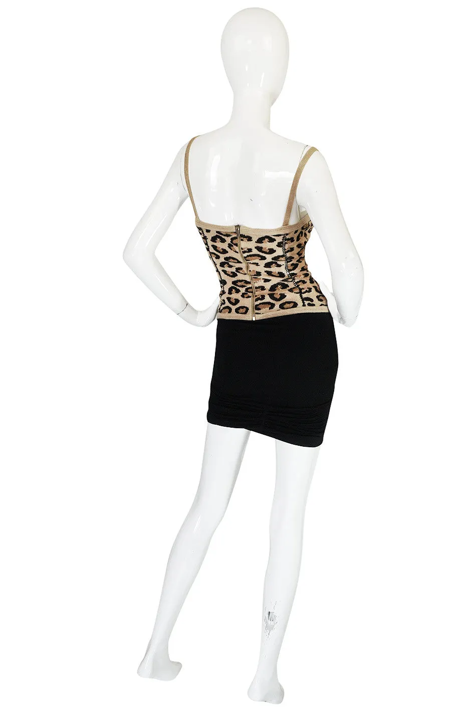 Iconic Fall 1991 Museum Held Alaia Leopard Corset Top