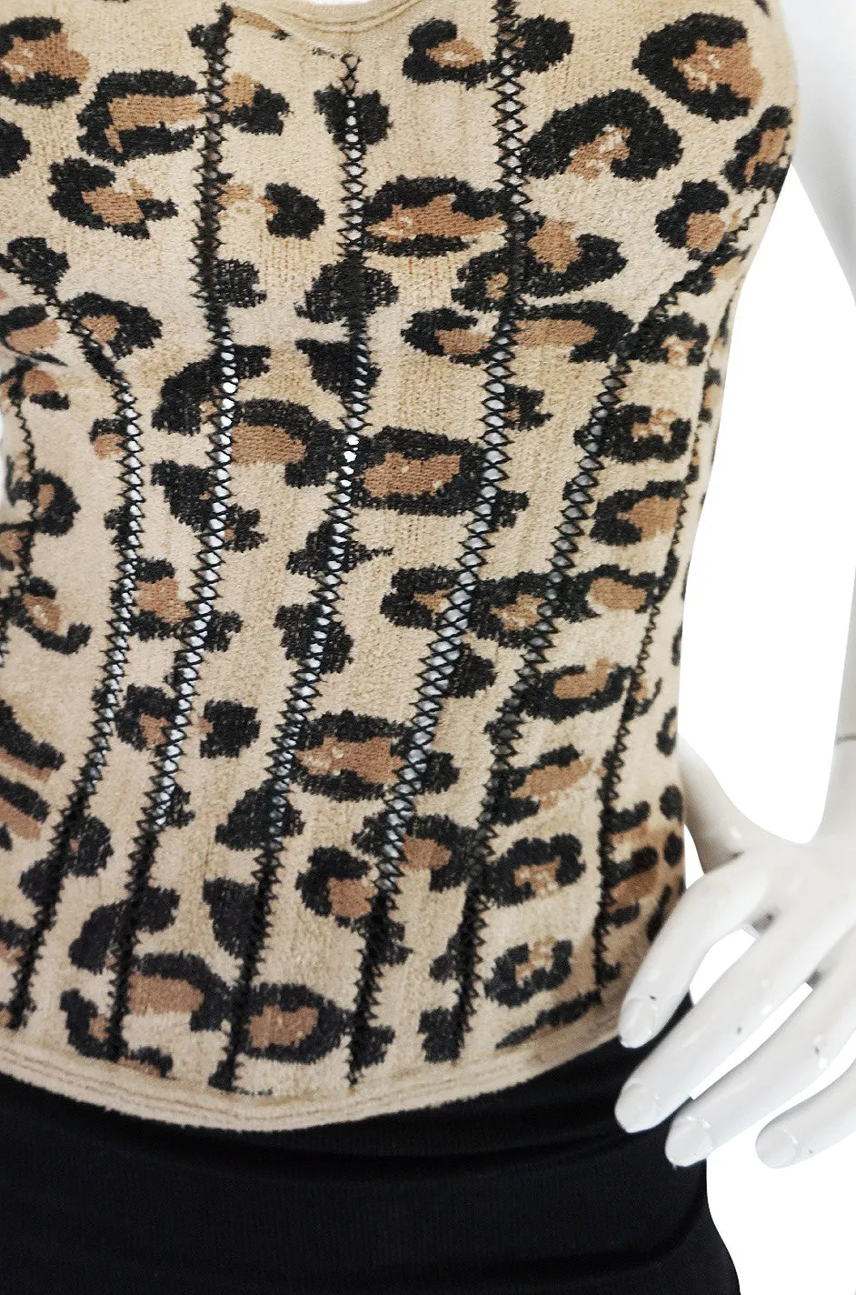 Iconic Fall 1991 Museum Held Alaia Leopard Corset Top