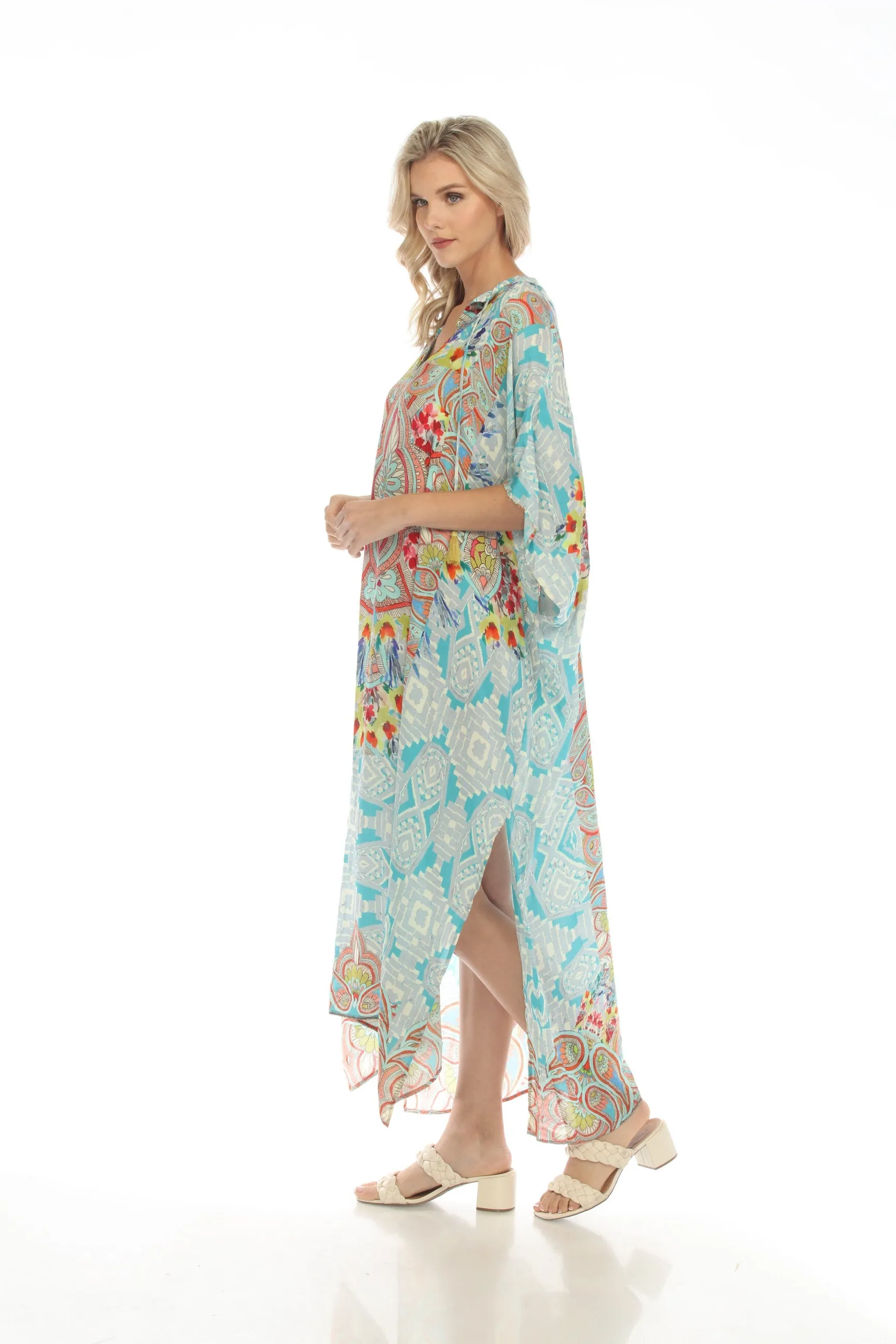 Johnny Was Dandridge Swim Cover-Up Long Kaftan Dress Boho Chic CSW4522-U
