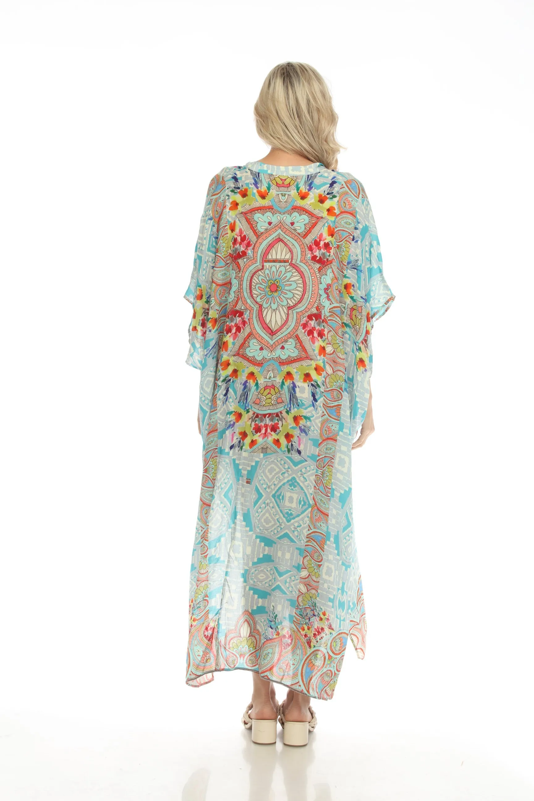 Johnny Was Dandridge Swim Cover-Up Long Kaftan Dress Boho Chic CSW4522-U