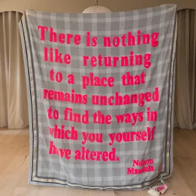 Karien Belle Bordered Blanket XL - Red x Grey Tartan