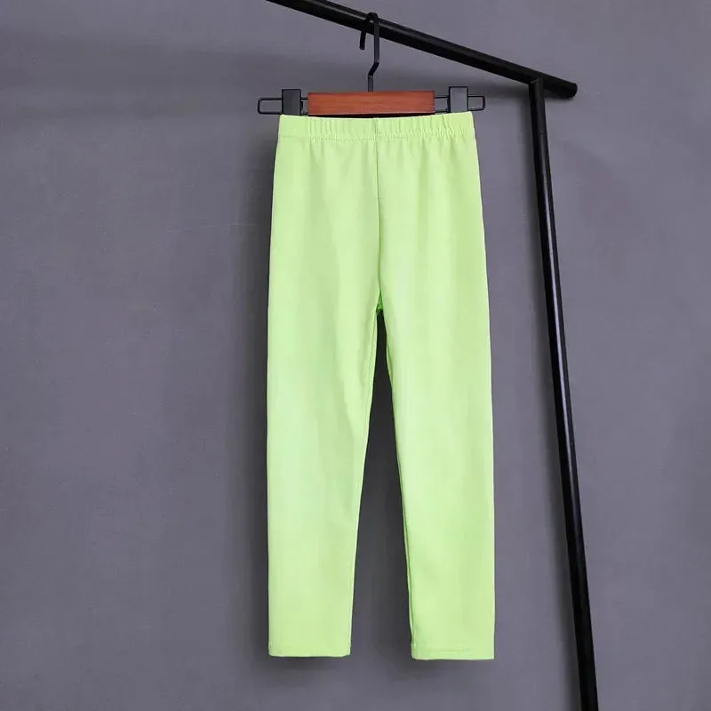Kids Skinny Leggings Solid Color Pants Cute Stretch Spring Summer Trousers Soft Slim Children Pant Girl and Boys