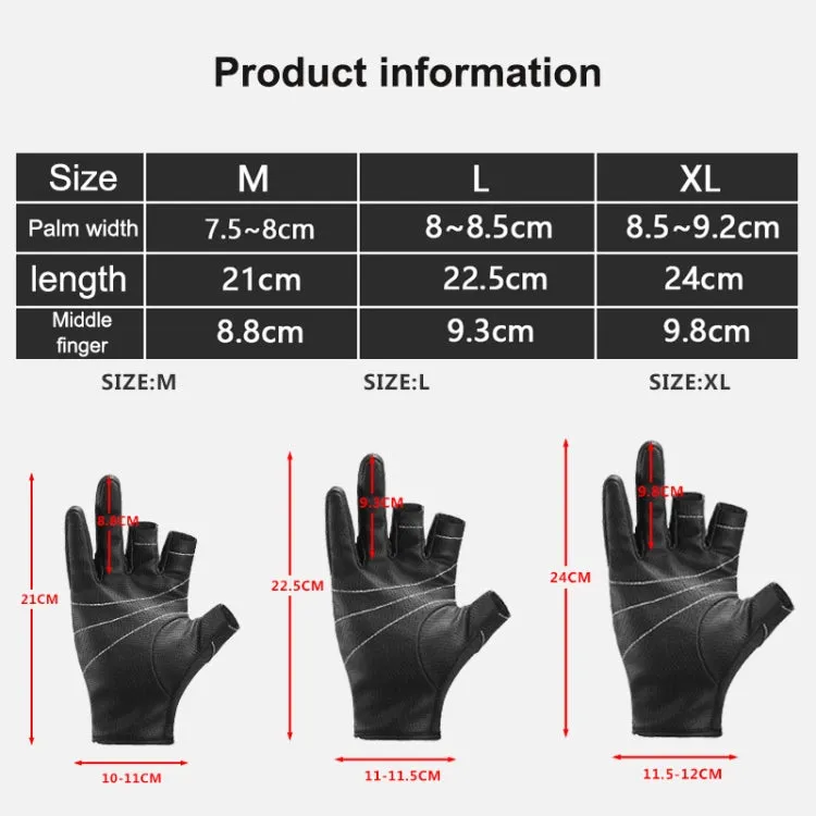 Kyncilor A0062 Outdoor Camping Three-finger Gloves Antiskid Sports Fishing Gloves, Size: M(Black)