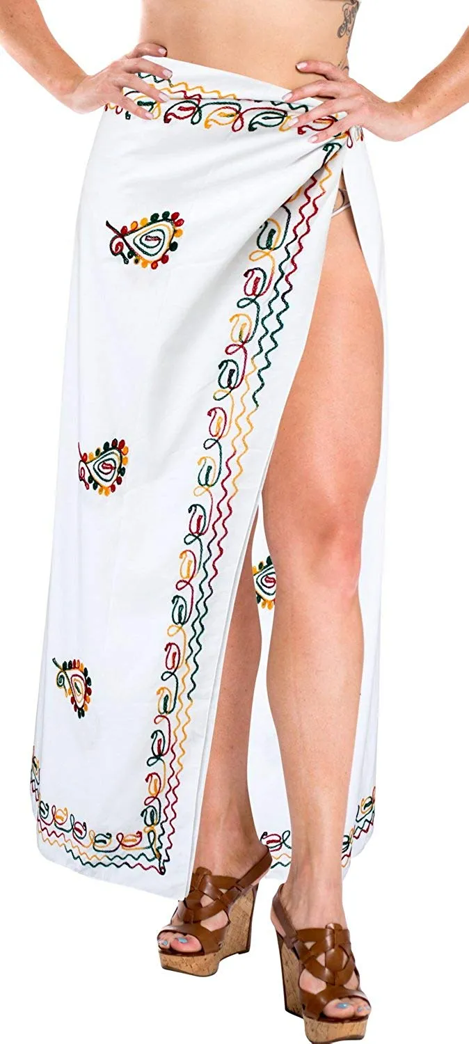 LA LEELA Women Beachwear Sarong Bikini Cover up Wrap Dress Solid 5 ONE Size