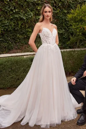 Lace & Tulle A-Line Illusion Sweetheart Long Wedding Dress