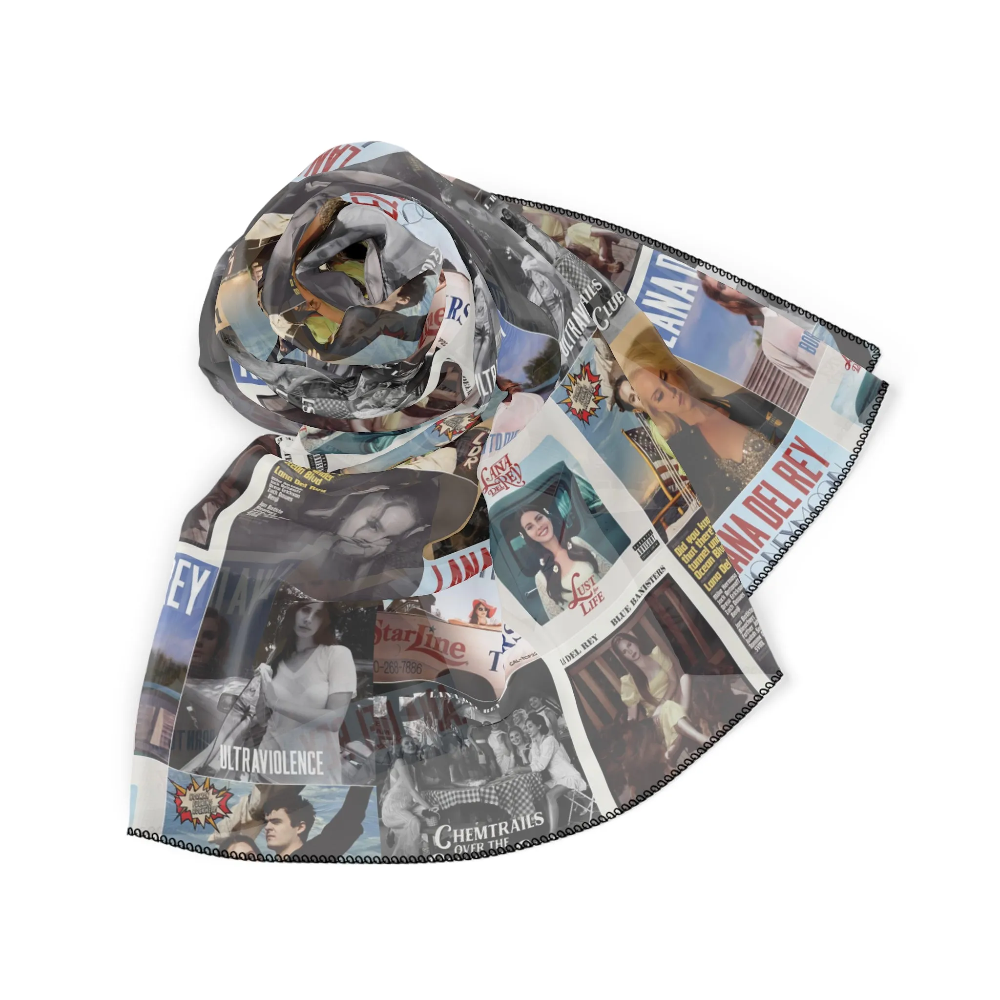 Lana Del Rey Album Cover Collage Polyester Scarf