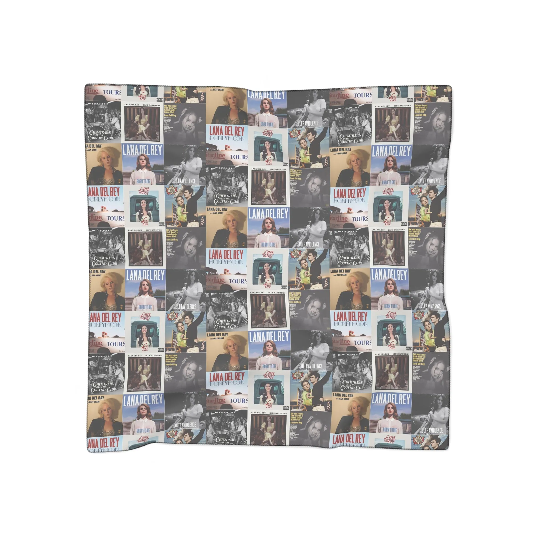 Lana Del Rey Album Cover Collage Polyester Scarf