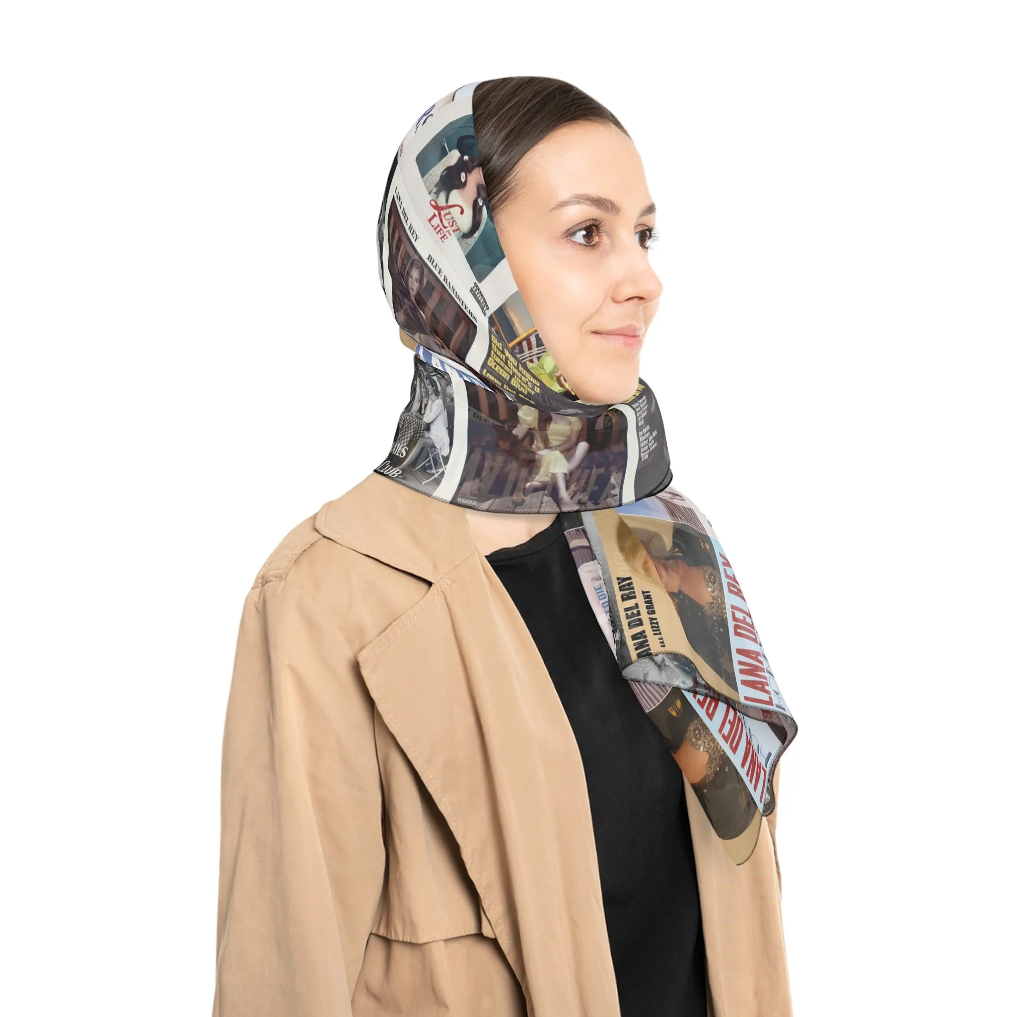 Lana Del Rey Album Cover Collage Polyester Scarf