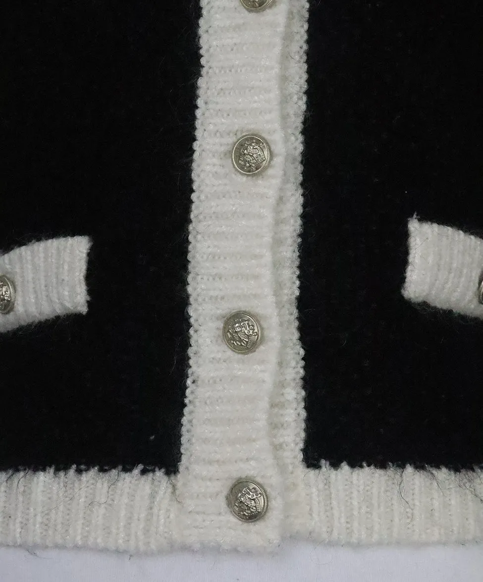 Maje B&W Cardigan Sweater sz 4