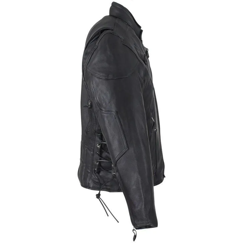Mens Racer Jacket With Neck Warmer,MJ711-01-DL