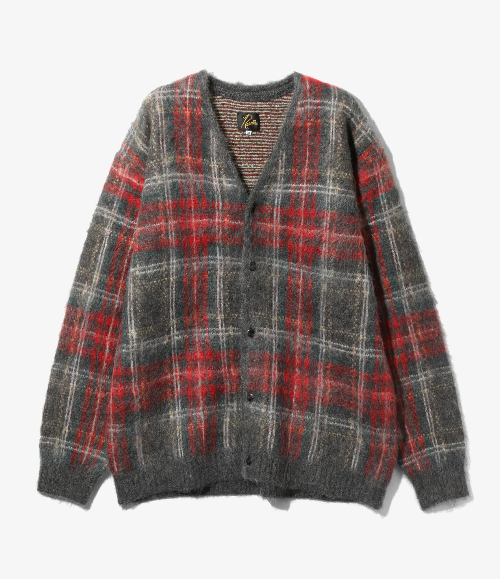 Mohair Cardigan – Red/Black Plaid