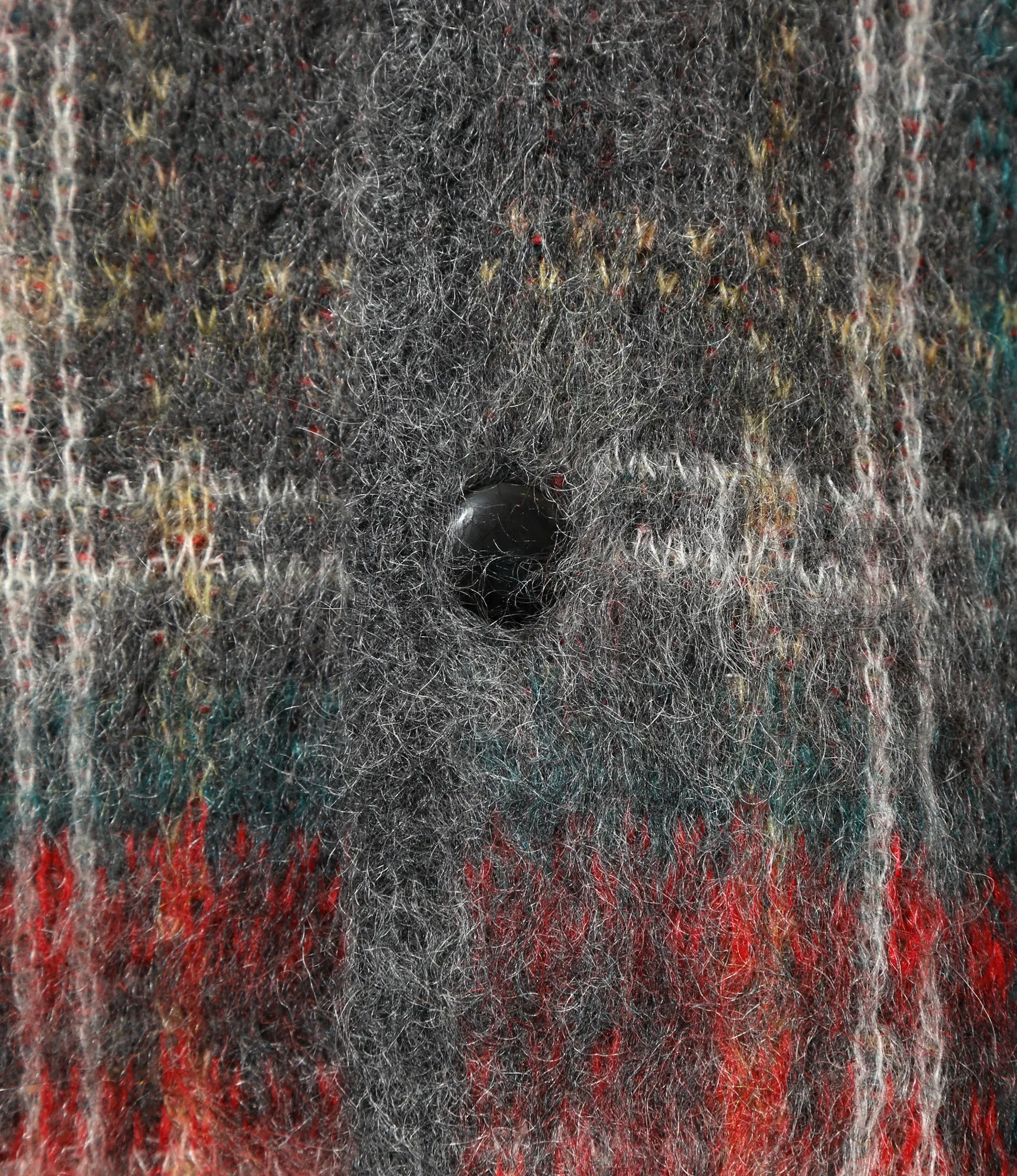 Mohair Cardigan – Red/Black Plaid
