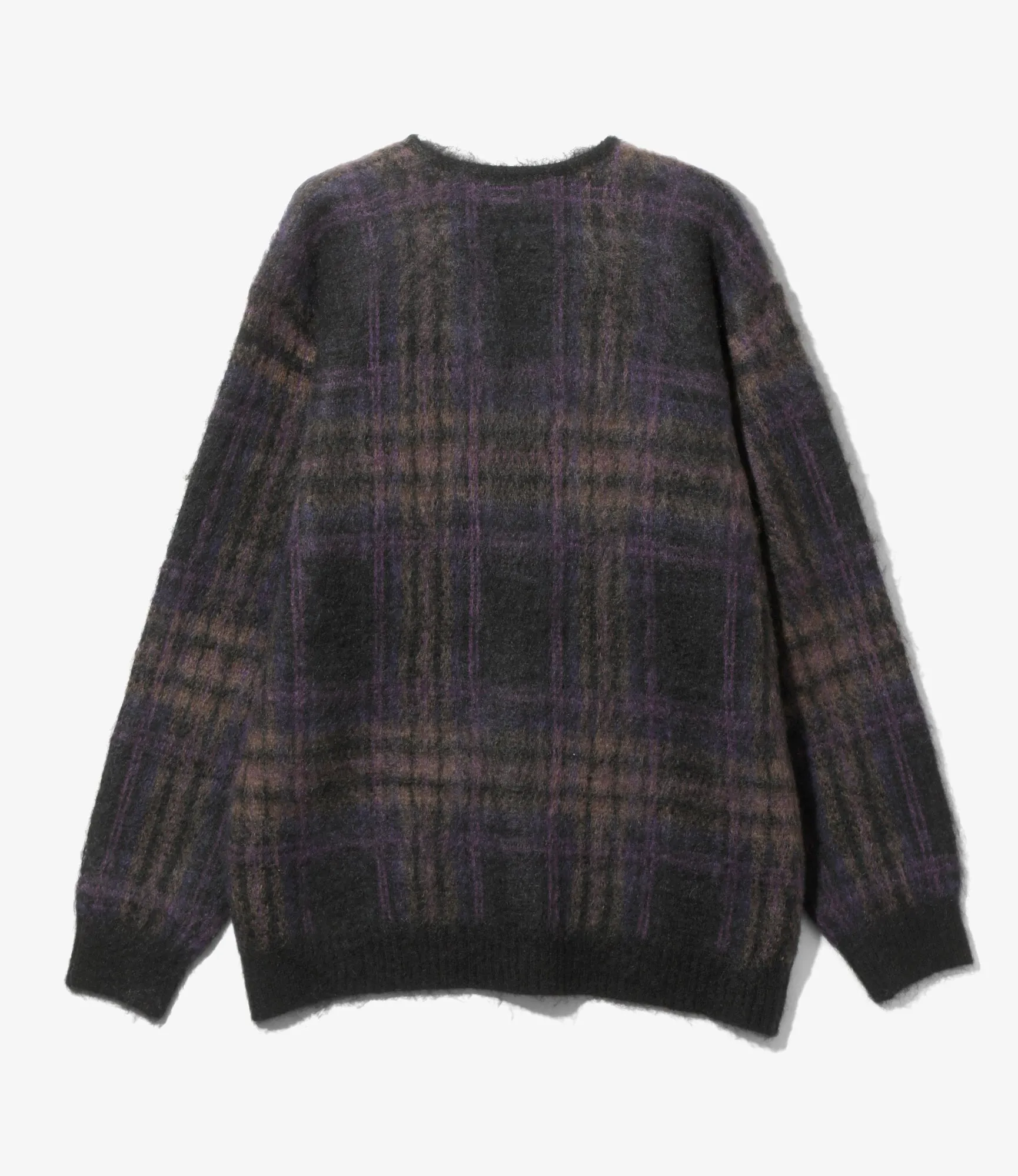 Mohair Cardigan – Taupe Plaid
