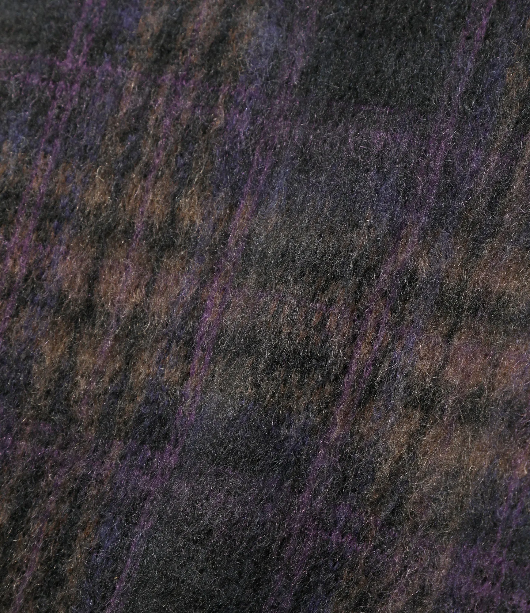 Mohair Cardigan – Taupe Plaid