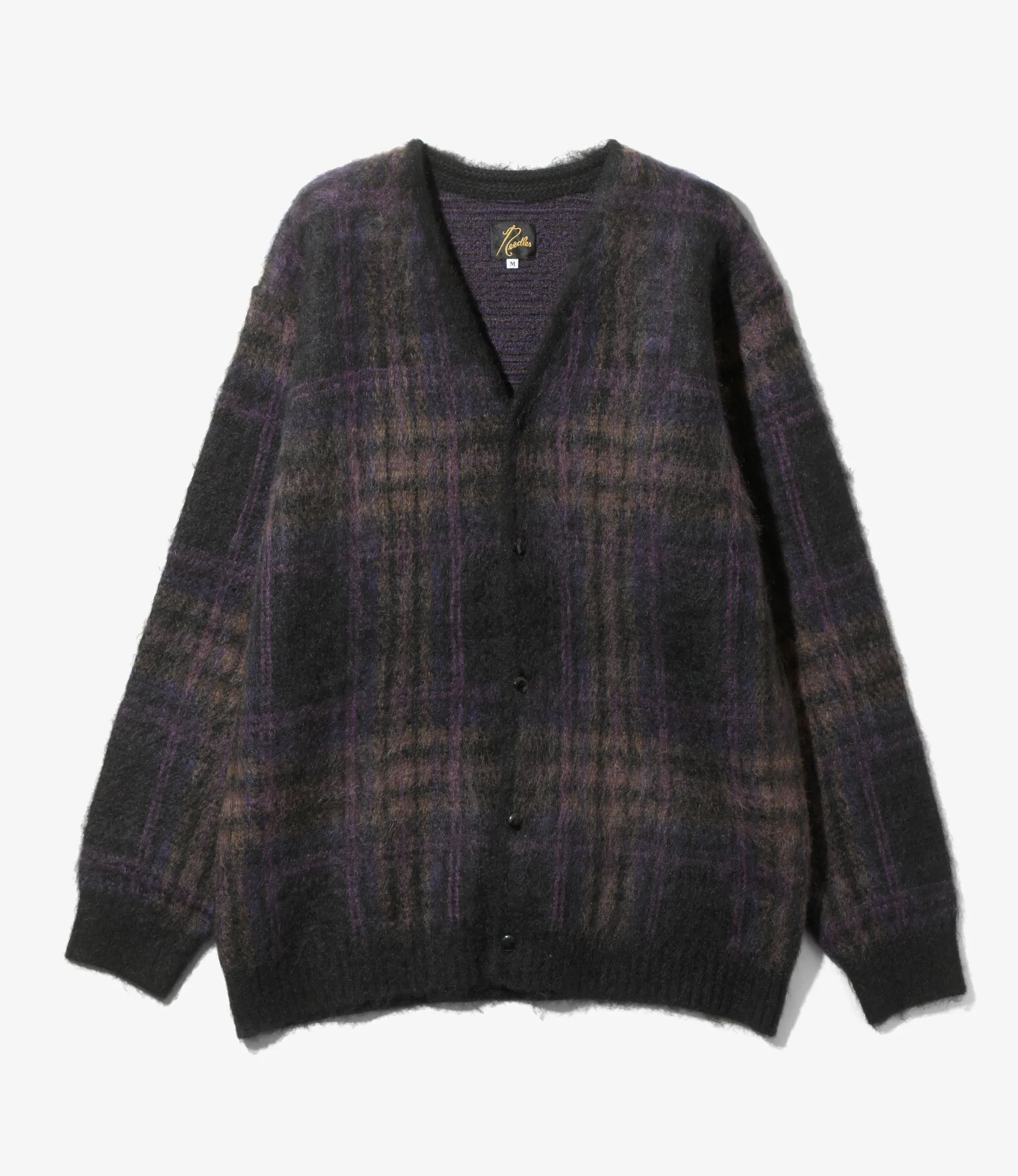 Mohair Cardigan – Taupe Plaid